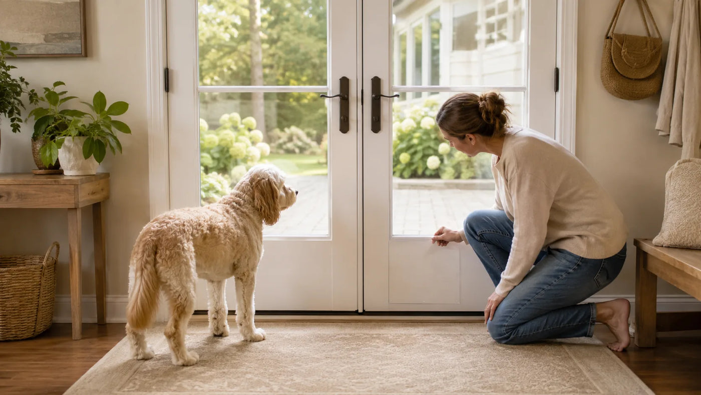 How to Protect French Doors From Dog Scratches Without Blocking Either Door