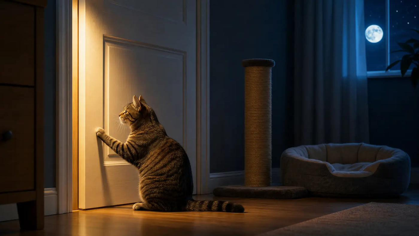How to Stop a Cat Scratching the Bedroom Door at Night