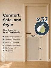 Door with pet screen and text highlighting features and dimensions ##16 x 30"##2-Pack