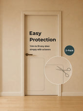 Door with 'Easy Protection' text and a 2-pack label, featuring scissors illustration. ##16 x 30"##2-Pack