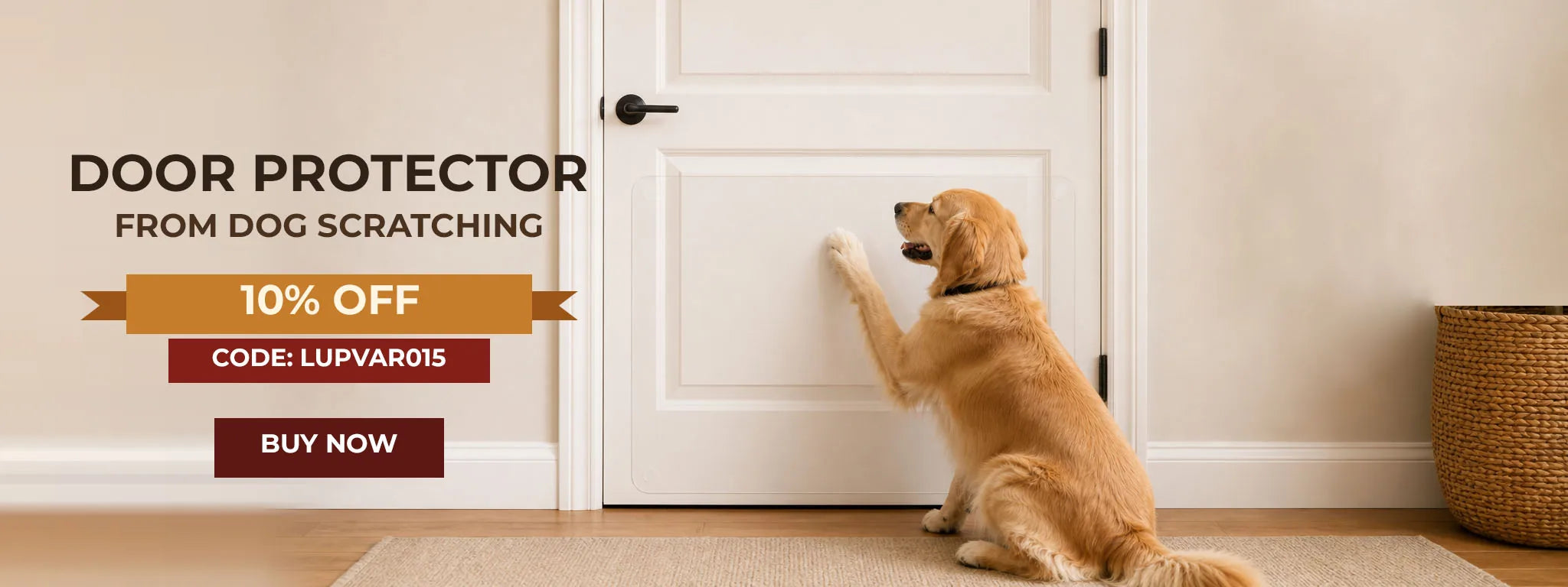 Door protection for dog scratching.